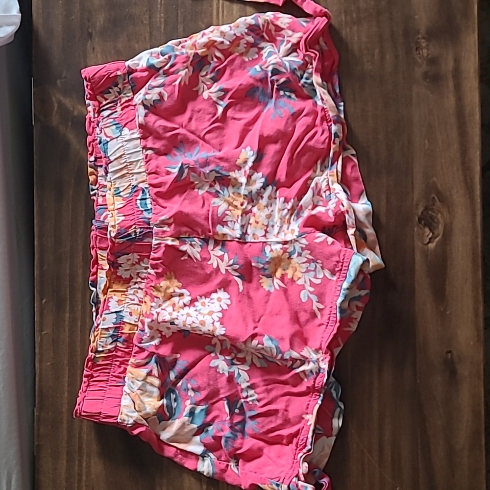 Pink floral shorts